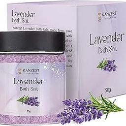 KANZEST Pure and Natural Bath Salt (Pack of 1) - Lavender | Body & Foot Spa, Calming, Relaxing, Muscle Pain Relief | Aromatherapy - Expressive Fragrance, Skin Nourishment & Gentle Detox | (50 Grams)-image-97
