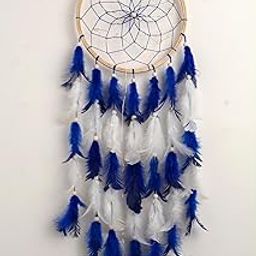 THE URBAN ARTISTIC Wood Handcrafted Dream Catcher for Bedroom,Living Room,Home Decor with Light, Positive Energy Decorative Show Piece |Rustic Boho Wall Hanging | Big Size (Color-Blue, 7inch Ring)-image-76