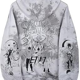 Unisex Anime Oversized Hoodie for Men and Women, Origin Tie Dye Printed Drop Shoulder Anime Hoodies-image-23