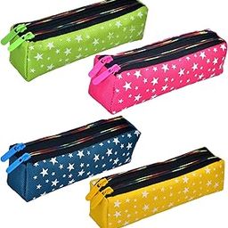 Pencil Pouch | Rexine Stationary Pouch | Pencil Utility Pouch | School Pencil Case for Kids | Pen-Pencil Box for Kids | 2 Zipper Pencil Organizer | Star Pencil Pouch | Pack of 4 | Multi-image-94