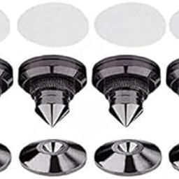 ATORSE 2x4PCS Speakers Stand Spikes Loudspeaker Box Nails Pads Alloy Black-image-34