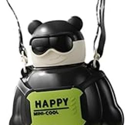 HEAVENGLOW Insulated Water Bottle Large Capacity for Kids Leakproof with Shoulder Strap Black-image-45