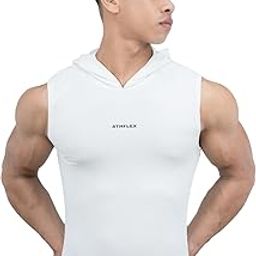 Mens Sleeveless Assassin Compression Fit Hoodie Tank – Stretchable Nylon-Spandex | Muscle-Defining Activewear for Training, Bodybuilding-image-90
