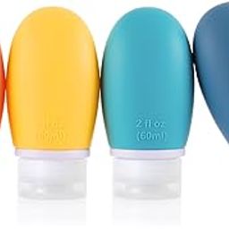 Leak Proof Silicone Travel Bottles,4 Pack 2oz Liquid Squeezable Refillable Portable Travel Accessories/Cosmetic Containers,BPA Free,Travel Size Bottles for Toiletries Shampoo Conditioner Lotion-14