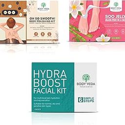 BODY VEDA Complete Skincare Combo: Hydra Boost Facial, Body Polishing & Mani-Pedi Kits for Men & Women-35