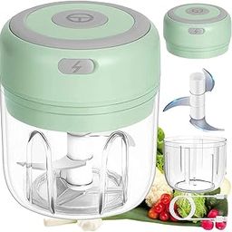 TADU USB Electric Mini Garlic Chopper Mixer, Portable Cordless Grinder Small Food Processor for Onion, Ginger, Pepper, Nuts, Meat Mini Food Crusher, Random Color (250ML CHOPPER)-picture-14