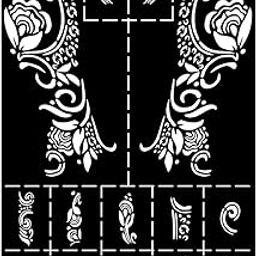 VANVATI Ready to Use Mehndi Stencil Sticker with Designer Flower for Palm-image-22