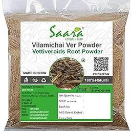 Saara HERBAL FRESH Vilamichai Ver Powder, 100g, Coleus Vettiveroides Root, Vilamichai Veru Root, Vettiveroides Root, Karuppu Vetiver Root, Iruvelli Root, Kuriveru Root Powder (Pack of 1 x 100g)-22