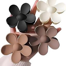 4 Piece Big Hair Claw Clips, Matte Flower Claw Clips for Thick Hair, Pastel Hair Clips for Women and Girls, Nonslip Jaw Clips [Multicolor]-image-64