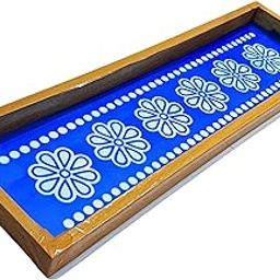 Flower Border Rangoli Stencil Wooden, Rangoli Sacha Wooden, 1 Piece (17x5 Inches)-26