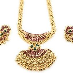 One Gram Gold Plated Small Pendant Chain Necklace for Women and Girls-image-18