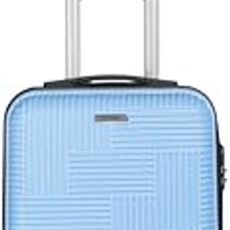 Teakwood Andaman Textured Zigzag Stripline Unisex Check-in Hardside Cabin Trolley Bag with Secure Number Lock System 360 Degree Rotating 8 Wheels (56 CM, Powder Blue)-14