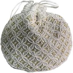 OLL POLTI BAG | POTLI BAG FOR WOMEN | POTLI BAG FOR WEDDING | POTLI BAG GOLD - WHITE AND GOLD-image-81