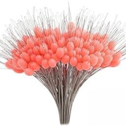 UJEAVETTE 4x300x Fishing Bobber Stoppers Silicone Space Bean Floating Stopper Red S-image-13