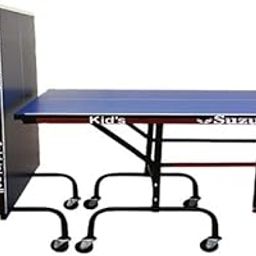 Suzuki Kids Folding Table Tennis Table, Base Frame Size: 25 * 25Mm Blue and Black, with Wheels-image-32