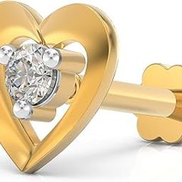 925 Sterling Silver 18K Gold Plated Heartâ€™s Embrace Nose Pin for Women and Girls | With Certificate of Authenticity and 925 Stamp-image-39