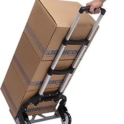 ALXIND®Aluminum Folding Dolly Heavy-Duty Luggage Trolley Cart with Telescoping Handle and Rubber Wheels 80KG Loading Capacity Multicolour Foldable Hand Truck Trolley Carts with Wheel-image-73