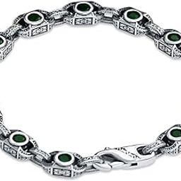Pure 925 Sterling Silver Bracelet for men | Eternal Legacy 925 sterling silver Bracelet for men | Oxidised Finish, No Stone | Size- 7.5" & 8" |Gift for Him (34.5 gms)-47