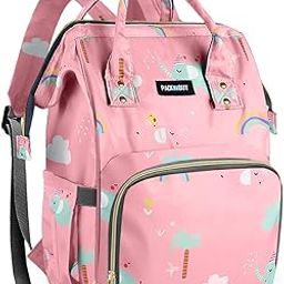 PACKNBUY Baby Diaper Bag for Mothers Mom for Travel (Pink)-image-88