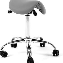 Frassie Professional Saddle Stool Chair with Wheels Ergonomic Heavy Duty Rolling Chair Stool Height Adjustable for Medical Massage Salon Clinic Dentist Home Office-image-28