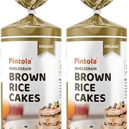 PINTOLA Organic Brown Rice Cake - All Natural (Unsalted, Pack of 2) (130 g x 2), Gluten-Free Snack for Weight Loss, Made with 9 Wholegrains, Soy and Yeast-Free, Taste Best With Peanut Butter, Low Fat, 30 calorie per cake-image-4