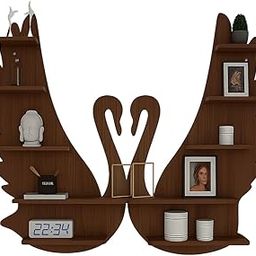 Furneza Swan Wooden Wall Shelves for Living Room, Modern Display Storage, Home Decor-image-84