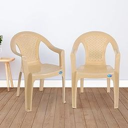 Nilkamal Mid Back Chair 2061| Chair for Living Room, Bed Room, Kitchen, Office Room, Outdoor| 100% Polypropylene Stackable Chair (Marble Beige, Set of 2)-image-19