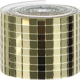Self- Adhesive Mirror Sticker Mini Square Glass | Wall Sticker for DIY Craft Decoration | Removable Glass Square Sticker | Mosaic Stickers for DIY Craft (Golden - 1PC)-image-40