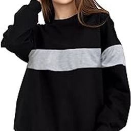 Women's Boyfriend/Loose Fit Solid Round Neck Sweatshirt (Color Zblack) |Material: Loopknit-image-14