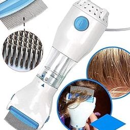 PREPSTO Electrical Chemical Free Head Lice Removal Comb Head Nits Capture Comb Electrical Head Lice Comb Eggs Remover Hair Vacuums Machine for lice removed (v comb off white)-image-74