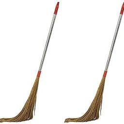Ivaan Steel Handle (42 inch) Eco Friendly Soft Grass Floor Broom Stick for Floor Cleaning (Phool Jhadu) Set of 2-image-21