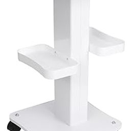Meifuly Upgrade Esthetician Beauty Trolley Cart with Wheels and 2 Trays, 4 Tier Salon Cart, Spa Salon, Beauty Machine Trolley, Load 135lbs, White, 26.7 x 13.8 x 15 inch-0