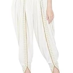 Full Length Free Size Embroidery Lace Solid Dhoti Pant for Women | Rajasthani Dhoti | Plain Dhoti | Rayon Regular Fit for girls-image-59