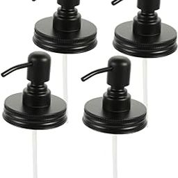 DECHOUS 4pcs Stainless Steel Pump Dispenser Lids for Jars Versatile Soap and Lotion Dispenser Tops for Kitchen and Bathroom Use and Precise Control-image-81