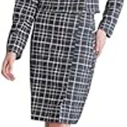 Stylish Checkered Blazer Skirt Set for Women| Jacket & Button-Down Skirt Set-18