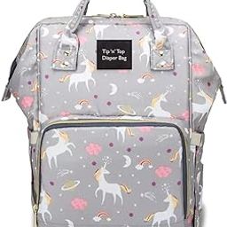 Tip 'n' Top Baby Diaper Bag Kids Travelling Bag with Insulated Bottle Pockets for Toddlers & Infants (Unicorn Grey)-34