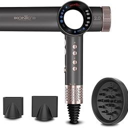 Ikonic Revolutionary ID-2.0 Hair Dryer, 1600 BLDC Motor, 11000 RPM, 2 Magnetic Nozzles,1 Magnetic diffuser,ION Generator, Grey and Rose Gold-15