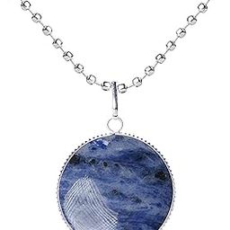 Round Shape Pendant for Men & Women | Stylish Chain Necklace Pendant Jewellery Gift for Anniversary, Birthdays, Valentines Day | Reiki Healing Crystal Locket Pendant for Unisex Adult-image-26