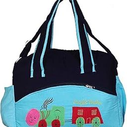 Wearilio Newborn Baby Multipurpose Polyester Diaper/Mother Bag with Holder Diaper Changing Multi Compartment (Colors and Design May Wary). (Codroy Light Blue)-image-68