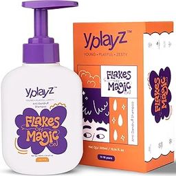 Flakes Off Magic On Anti-Dandruff Shampoo for Tweens & Teens, ZPTO-Free, Clinically Proven to Reduce Flakes & Dandruff,Strengthens Hair, With Rice Protein, Hibiscus Ages 11-18, 300ml-1