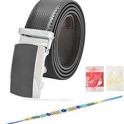 Perfect Rakshabandhan/Rakhi Gift Set For Brother -Includes Elegant Men's PU Leather Belt, Stylish Rakhi, Roli Chawal-image-36