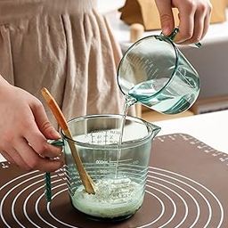 1 Pc (300 ml) Plastic Measuring Cup Measuring in ML, Oz & Cups Tools Set for Kitchen Essentials Cooking, Cake Baking Multicolor, Clear Green-image-35