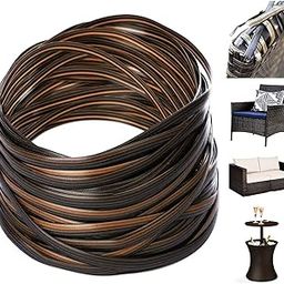 Wicker Repair Kit, Synthetic Embossing Rattan Fix Material Supplies Vinyl Plastic Waterproof Flat Ribbon for Garden Patio Furniture and Rattan Chair Sofa Basket Replacement-120Ft Gradiant Coffe-image-25