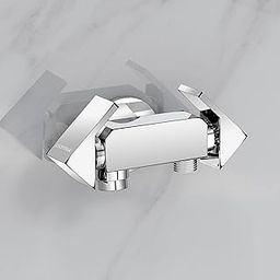 Plantex Pure Brass Two Way Bib Cock Tap with Compatible for Washing Machine with Water Saving Nozzle Attachment/2 in 1 Bib Tap -(PRI-307-Chrome)-64