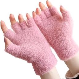 Fashionio�Women/Ladies/Girl's (Fingure Cut) Soft & Cozy Premium Winter Warm Hand Gloves Pink Color fit for 12 Years & Above - Pack of 1 Pair-image-94