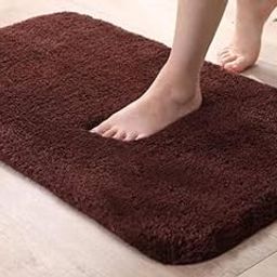 How Nice Home Doormat 2500 GSM Microfiber Super Soft Anti Skid Water Absorbent and Machine Washable Luxury Mats for Bathroom,Kitchen,Entrance,Bedroom (Soft Bedroom Mat Brown)-image-94