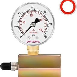 GOATACURA 0-30psi/kpa Gas Test Pressure Gauge, 2" Dial Size, 3/4" FNPT Connection, Zinc Plated Steel Body Assembly, 3-2-3% Accuracy-11
