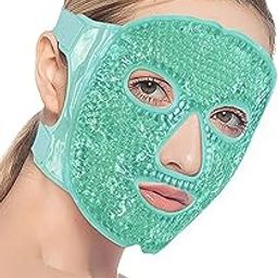 Deoxys Cold Face Eye Mask Ice Pack for Face Reusable, Hot Cold Therapy Full Face Mask for Migraines, Headache, Stress, Redness, Puffiness, Acne-39