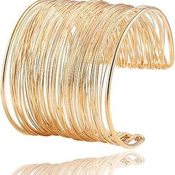 Non Precious Metal Gold Plated Stylish Kada Bangle Cuff Bracelet for Women (8133b, Gold)-49