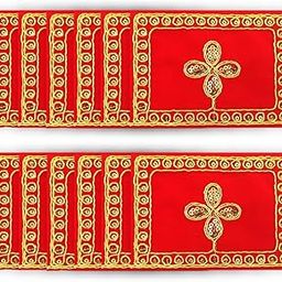 Bhakti Lehar (3 X 4 Inch) Small Size Red Velvet Chowki Aasan Cloth for Home Mandir, Temple and God Idol Puja - Pack of 12-picture-27